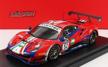 Looksmart Ferrari 488 Gt3 Evo Team Af Corse N 52 2nd Pro-am Class 24h Spa 2021 A.bertolini - J.wartique - L.machiels - A.rovera 1:43 Červená Modrá