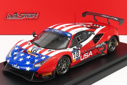 Looksmart Ferrari 488 Gt3 Usa Team N 18 8h Fia Motorsport Games Gt Cup Vallelunga 2019 Robert Ferriol - Spencer Pumpelly 1:43 Red Flag Usa