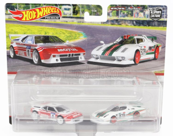 Mattel hot wheels BMW Set 2x Pm1 Procar N 8 Racing + Lancia Stratos N 829 Rally 1977 1:64 biela červená zelená