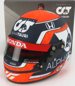 Mini prilba Arai prilba F1 Casco Prilba At02 Honda Ra620h Team Alpha Tauri N 22 Sezóna 2021 Yuki Tsunoda 1:2 Biela čierna červená