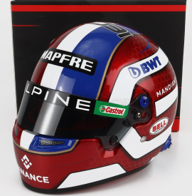 Mini prilba Bell prilba F1 Casco Prilba Renault A522 Team Alpine Bwt N 31 Sezóna 2022 Esteban Ocon 1:2 Červená biela