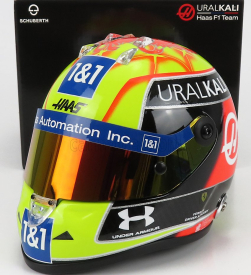 Mini prilba Schuberth prilba F1 Casco prilba Vf-21 Team Uralkali N 47 British Silverstone Gp 2021 Mick Schumacher 1:2 Zelená červená červená čierna žltá