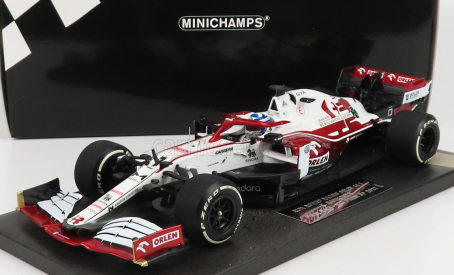 Minichamps Alfa romeo F1 C41 Team Orlen Racing N 7 Posledné preteky Abu Dhabi GP 2021 Kimi Raikkonen 1:18 Biela červená met.