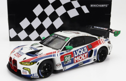 Minichamps BMW radu 4 M4 Gt3 Team Turner Motorsport N 96 Imsa 24h Daytona 2022 Robby Foley - Bill Auberlen - Jens Klingman - Michael Dinan 1:18 Biela