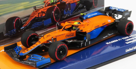 Minichamps Mclaren F1 Mcl35l Mercedes M12 Eq Power+ Team Mclaren N 4 4th Bahrain Gp 2021 Lando Norris 1:43 Orange Blue