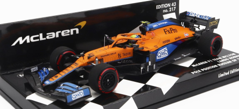 Minichamps Mclaren F1 Mcl35l Mercedes M12 Eq Power+ Team Mclaren N 4 Pole Position Sotchi Russian Gp 2021 Lando Norris 1:43 Oranžová svetlo modrá