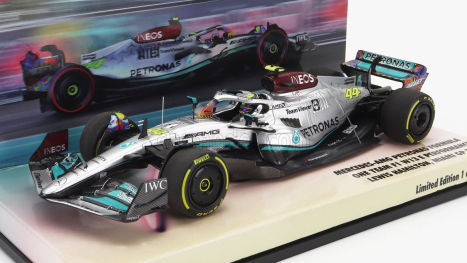 Minichamps Mercedes gp F1 W13e Team Mercedes-amg Petronas F1 N 44 6. Miami Gp 2022 Lewis Hamilton 1:43 Silver Green