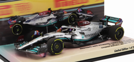 Minichamps Mercedes gp F1 W13e Team Mercedes-amg Petronas F1 N 63 5. Miami Gp 2022 George Russel 1:43 Silver Green