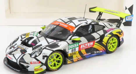 Minichamps Porsche 911 991-2 Gt3-r Iron Force By Ring Police Team N 69 Adac Gt Masters 2019 L.luhr - M.holzer 1:18 biela čierna žltá