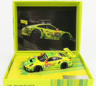 Minichamps Porsche 911 991-2 Gt3 R Team Manthey Racing N 911 2nd 24h Nurburgring 2019 E.bamber - M.christensen - K.estre 1:43 Žltozelená