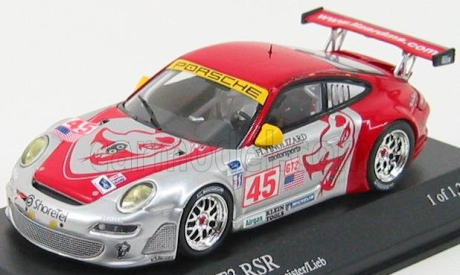 Minichamps Porsche 911 Gt3rsr N 45 12h Sebring 2007 Van-overbeek - Bergmeister - Lieb 1:43 Strieborná červená