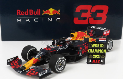 Minichamps Red bull F1 Rb16b Honda Ra620h Team Aston Martin N 33 Winner Abu Dhabi Gp With Pit Board World Champion 2021 Max Verstappen 1:18 Matná modrá žltá červená