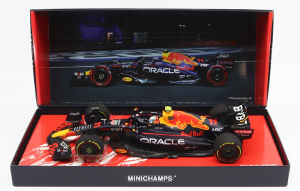 Minichamps Red bull F1 Rb18 Team Oracle Red Bull Racing N 11 Pole Position Saudi Arabia Gp 2022 Sergio Perez 1:18 Matná modrá žltá červená