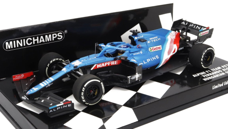 Minichamps Renault F1 A521 Renault E-tech 20b Team Alpine N 14 4th Hungary Gp 2021 Fernando Alonso 1:43 Blue Met Red White