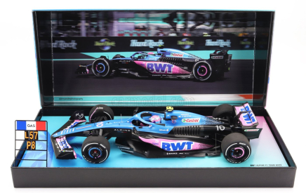 Minichamps Renault F1 A523 Team Bwt Alpine N 10 8th Miami Gp With Pit Board 2023 Pierre Gasly 1:18 Blue Black Pink