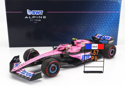 Minichamps Renault F1 A523 Team Bwt Alpine N 10 9th Bahrain Gp With Pit Board 2023 Pierre Gasly 1:18 Pink Black Blue