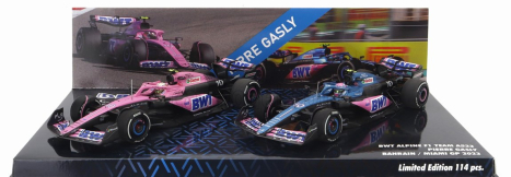 Minichamps Renault Set 2x F1 A523 Team Bwt Alpine N 10 9. GP Bahrajnu 2023 + N 10 8. GP Miami 2023 Pierre Gasly 1:43 Modrá čierna ružová