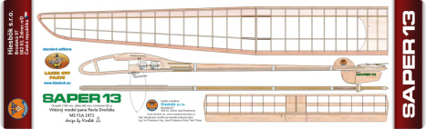 Model SAPER 13 kat. A1, rozpätie 2240 mm , Hiesb.