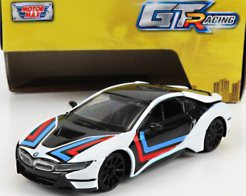 Motor-max BMW I8 Coupe Gt Racing 2018 1:43 Biela čierna modrá červená