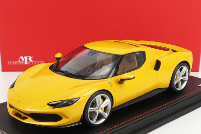 Mr-models Ferrari 296 Gtb Hybrid 830hp V6 2021 - Con Vetrina - S vitrínou 1:18 Giallo Tristrato - Yellow Met