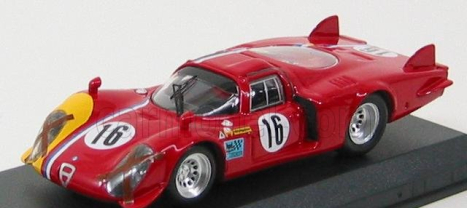 Najlepší model Alfa romeo 33.2 Coda Lunga N 16 Prove Spa 1968 T.pilett 1:43 Červeno-žltá