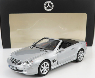 Norev Mercedes Benz Sl-class Sl500 (r230) Cabriolet 2003 1:18 Strieborný