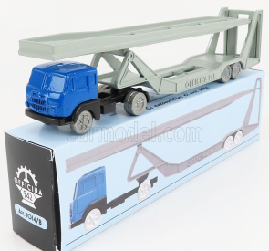 Officina-942 Fiat 682 T2 Truck Bisarca Car Transporter 1955 1:76 Modrá strieborná