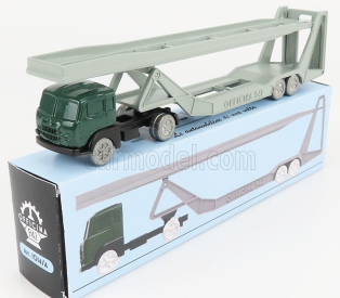 Officina-942 Fiat 682 T2 Truck Bisarca Car Transporter 1955 1:76 zelená strieborná