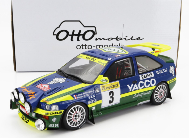 Otto-mobile Ford england Escort Rs Cosworth Team Alliance Yacco (nočná verzia) N 3 Winner Rally Montecarlo 1996 P.bernardini - B.occelli 1:18 Modrá Žltá