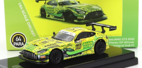 Paragon-models Mercedes benz Gt3 Amg Evo Team Landgraf Racing N 48 Víťaz Fia Gt Macau 2023 Raffaele Marciello 1:64 Žltozelená