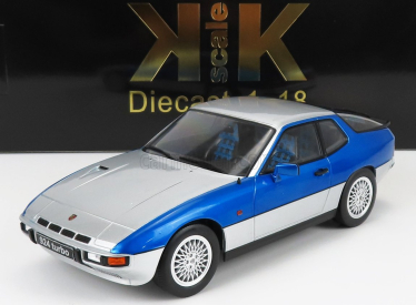 Porsche 924 Turbo Coupe 1986 v mierke 1:18, strieborná modrá met.