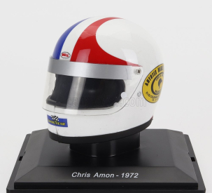 Prilba F1 Casco - Matra Simca Ms120d N 9 Sezóna 1972 Chris Amon 1:5 Biela červená modrá