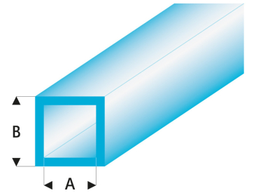 Raboesch profil ASA rúrka štvorcová transparentná modrá 3x4x330mm (5)