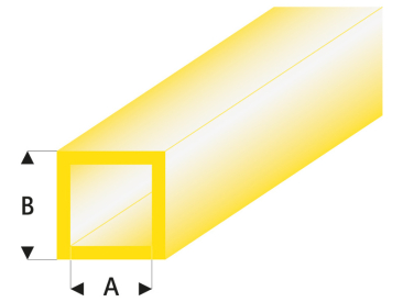 Raboesch profil ASA rúrka štvorcová transparentná žltá 4x5x330mm (5)