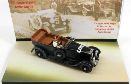 Rio-models Isotta fraschini Torpedo 8a Cabriolet N 5 Mille Miglia 1927 Maggi - Maserati - s obrázkom - 90. výročie Mille Miglia 1:43 Black