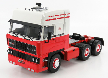 Road-kings DAF 3600 Space Cab Tractor Truck 3-assi 1986 1:18 červená biela