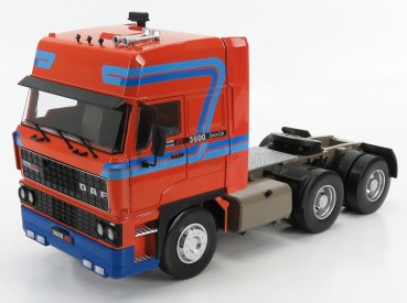 Road-kings DAF 3600 Space Cab Tractor Truck 3-assi 1986 1:18 oranžová modrá