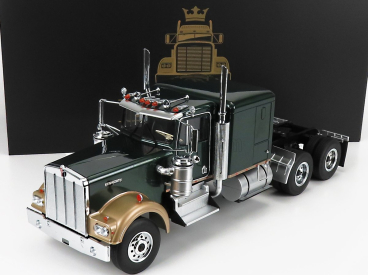 Road-kings Kenworth W900 Tractor Truck 3-assi 1989 1:18 Tmavo zelená Met Gold Met