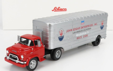 Schuco GMC Truck Team John Edgar Enterprises Inc. Maserati Car Transporter 1:43 Červená strieborná