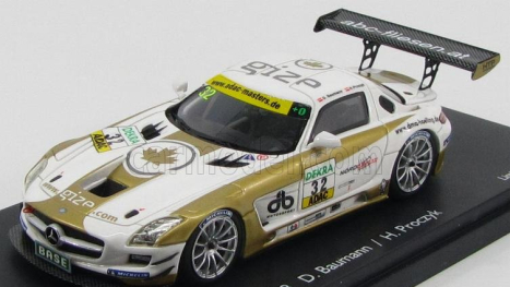 Schuco Mercedes benz Sls Coupe 6.3 Amg Gt3 (c197) N 32 Adac Masters Gt 2012 D.baumann - H.proczyk 1:43 Biele zlato