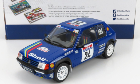 Solido Peugeot 205 N 24 Rally Tour De Corse 1990 R.bourcier - B.frangin 1:18 Modrá