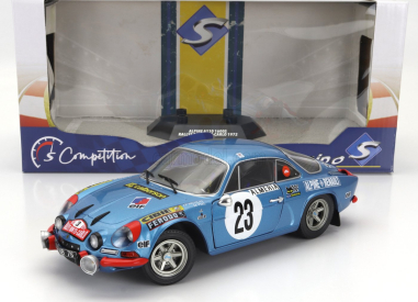 Solido Renault Alpine A110 1600s (nočná verzia) N 23 Rally Montecarlo 1972 Jean Pierre Nicolas - Michel Vial 1:18 Blue Met