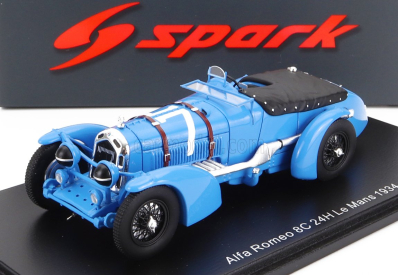 Spark-model Alfa romeo 8c 2.4l S8 Spider Team R.sommer N 7 24h Le Mans 1934 R.sommer - E.felix 1:43 Light Blue