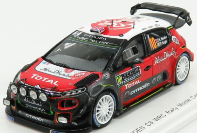 Spark-model Citroen C3 Wrc Team Citroen Total Abu Dhabi Wrt N 10 Rally Montecarlo 2018 K.meeke - P.nagle 1:43 Červená Biela