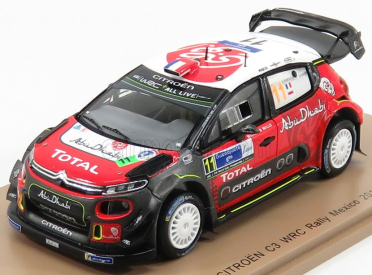 Spark-model Citroen C3 Wrc Team Citroen Total Abu Dhabi Wrt N 11 Rally Mexico 2018 S.loeb - D.elena 1:43 Červená čierna biela