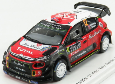 Spark-model Citroen C3 Wrc Team Citroen Total Abu Dhabi Wrt N 12 Rally Suede 2018 M.ostberg - T.erksen 1:43 Červená čierna biela