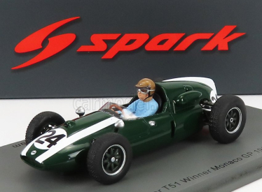 Spark-model Cooper F1 T51 Climax Team Cooper Car Company N 24 Winner Monaco Gp Jack Brabham 1959 Majster sveta 1:43 Zelená Biela