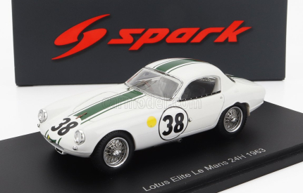 Spark-model Lotus Elite Mk14 Coventry Climax 1216cc Team Elite N 38 24h Le Mans 1963 F.gardner - J.coundley 1:43 Bielozelená