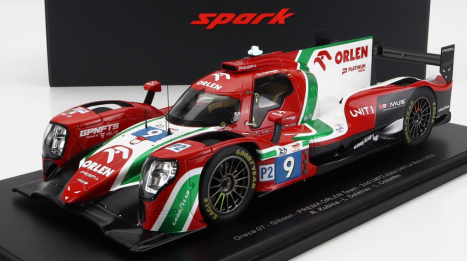 Spark-model Oreca Gibson 07 Gk428 4.2l V8 Team Prema Orlen N 9 2nd Lmp2 Class 24h Le Mans 2022 R.kubica - L.deletraz - L.colombo - Con Vetrina - S vitrínou 1:18 Červená Biela Zelená