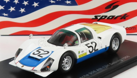 Spark-model Porsche 906 N 52 12h Sebring 1966 H.herrmann - J.buzzetta - G.mitter 1:43 Biela svetlomodrá